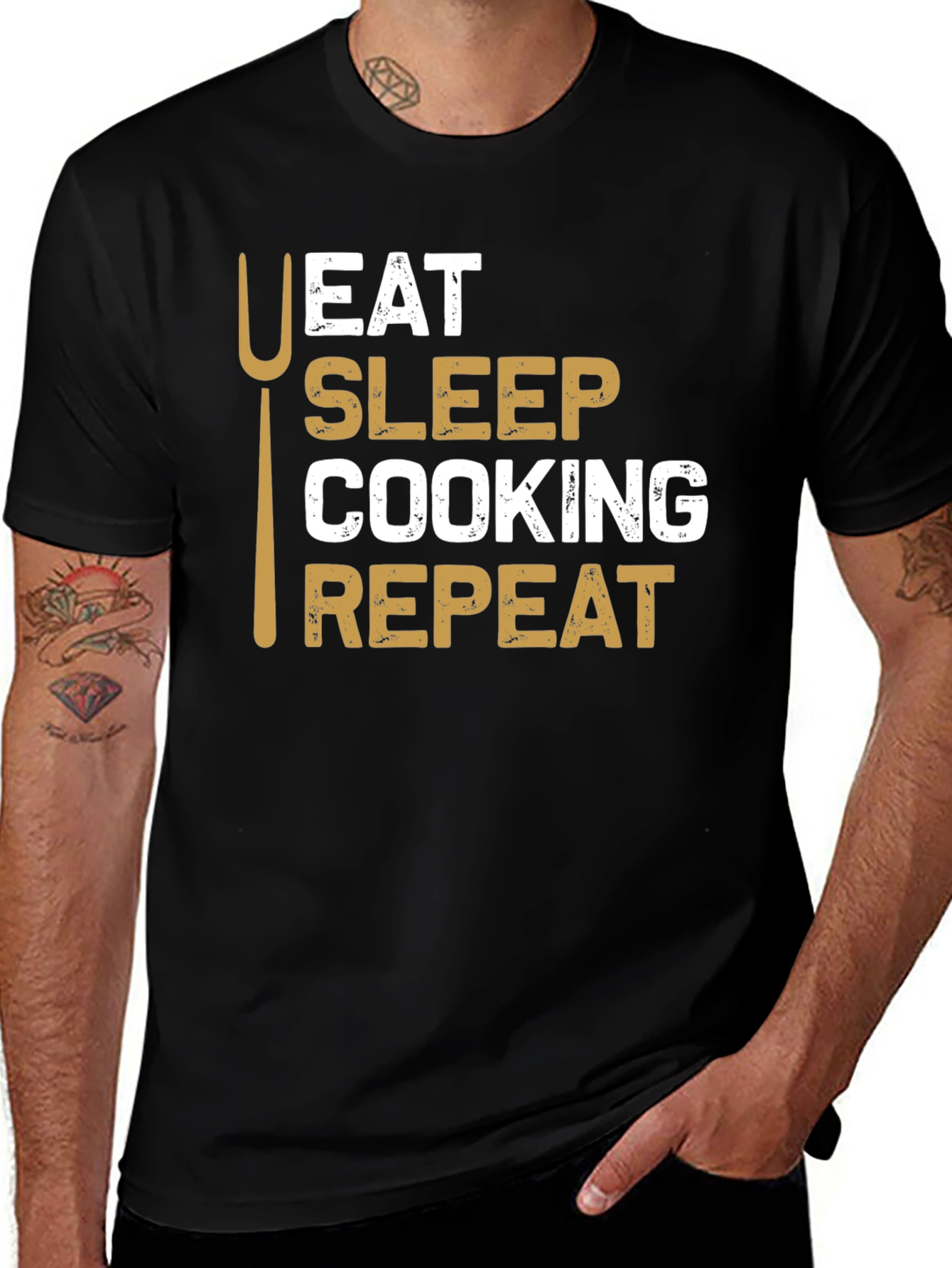 Eat Sleep Cooking Repeat T-Shirt - Chef Gift