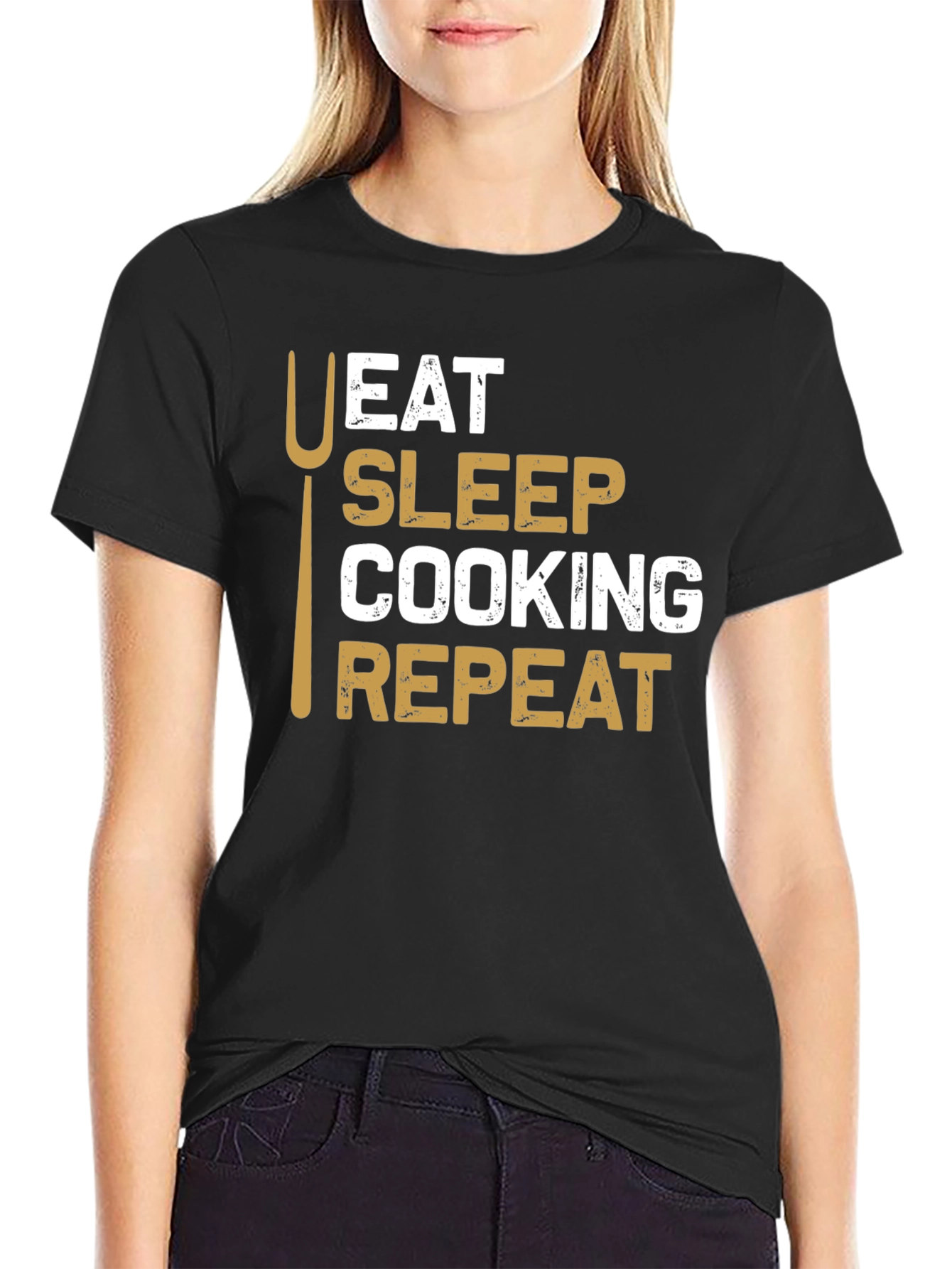 Eat Sleep Cooking Repeat T-Shirt - Chef Gift