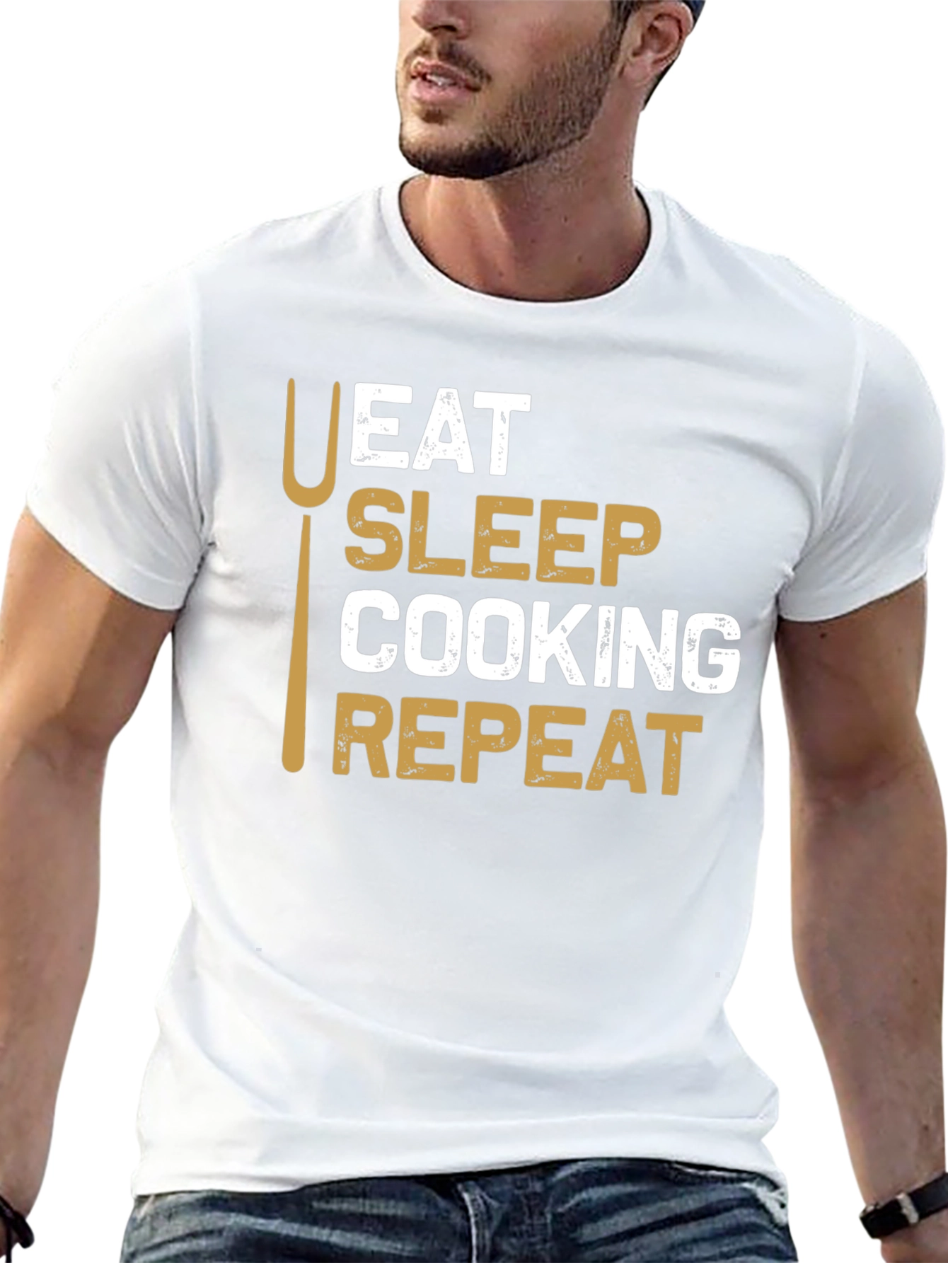 Eat Sleep Cooking Repeat T-Shirt - Chef Gift