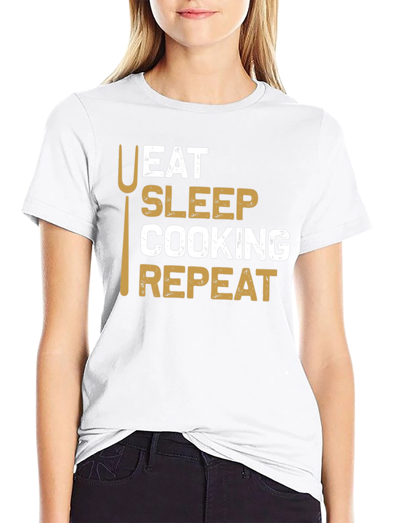 Eat Sleep Cooking Repeat T-Shirt - Chef Gift