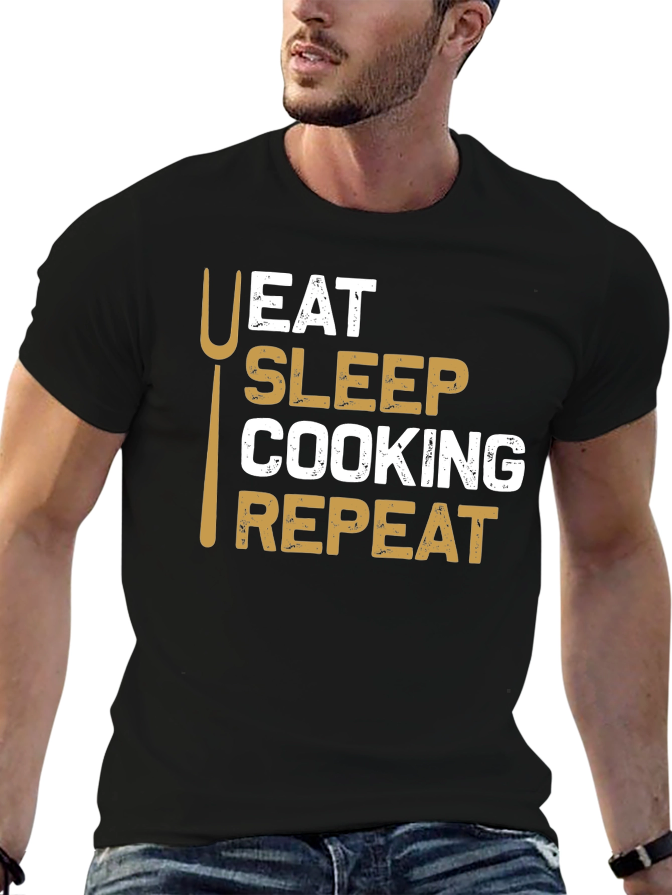 Eat Sleep Cooking Repeat T-Shirt - Chef Gift