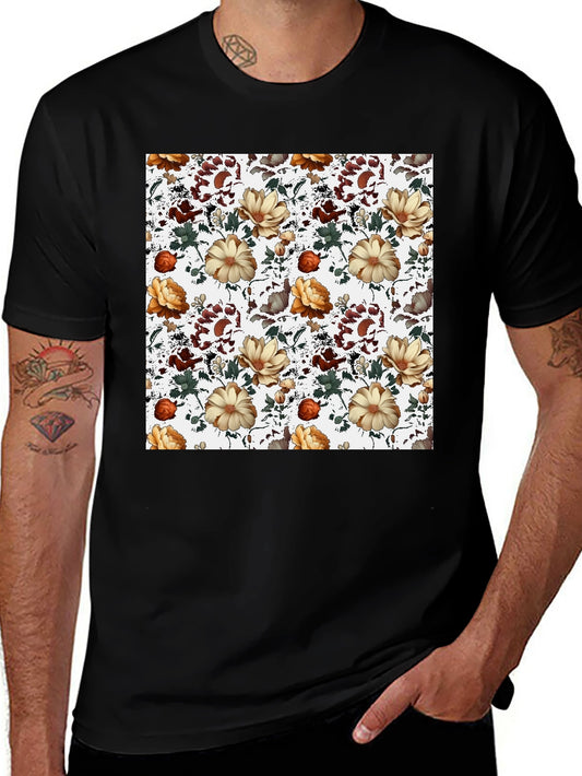 Floral Pattern Print Crew Neck T-Shirt