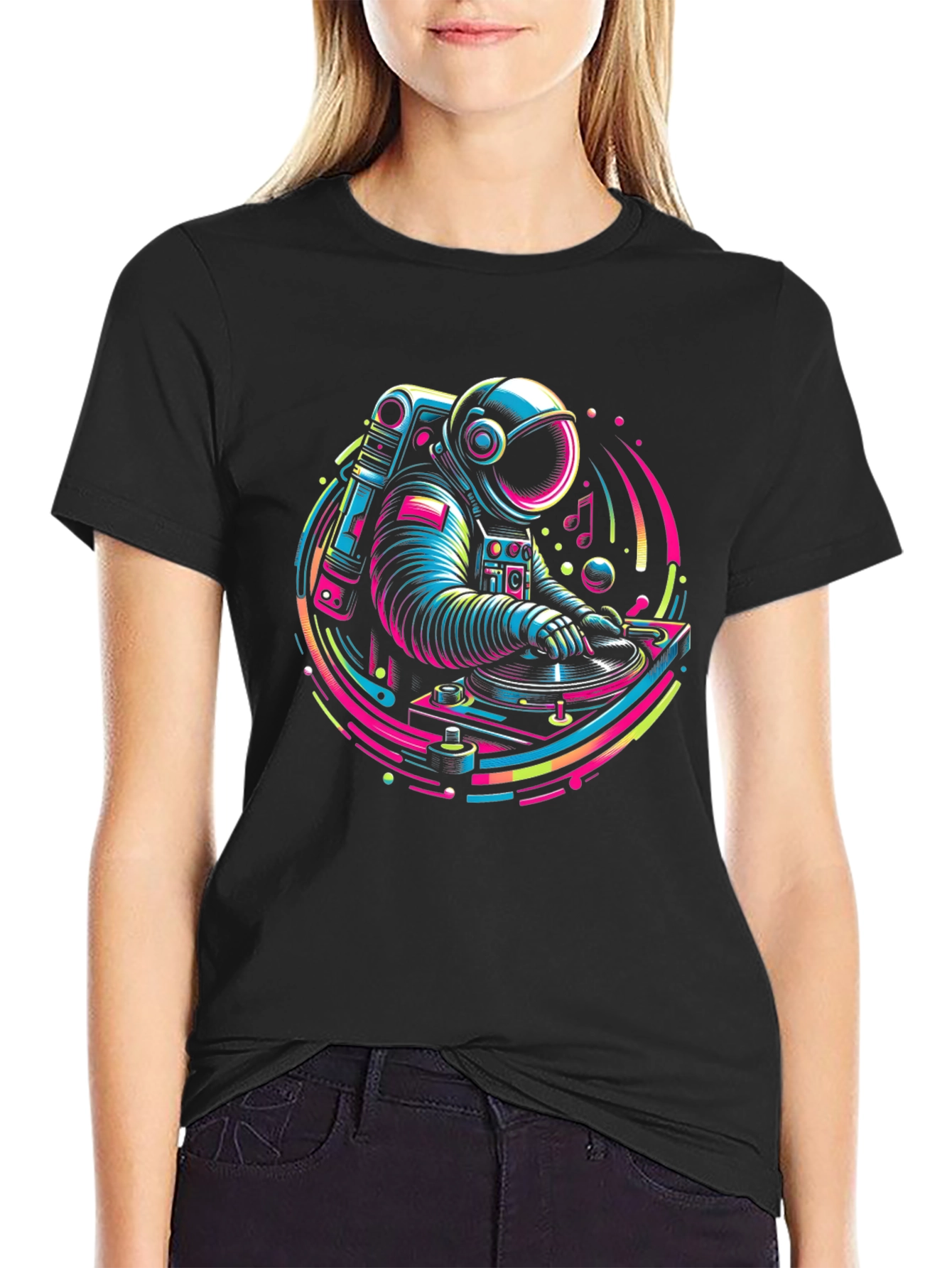 Astronaut DJ Graphic Tee - Cosmic Turntable