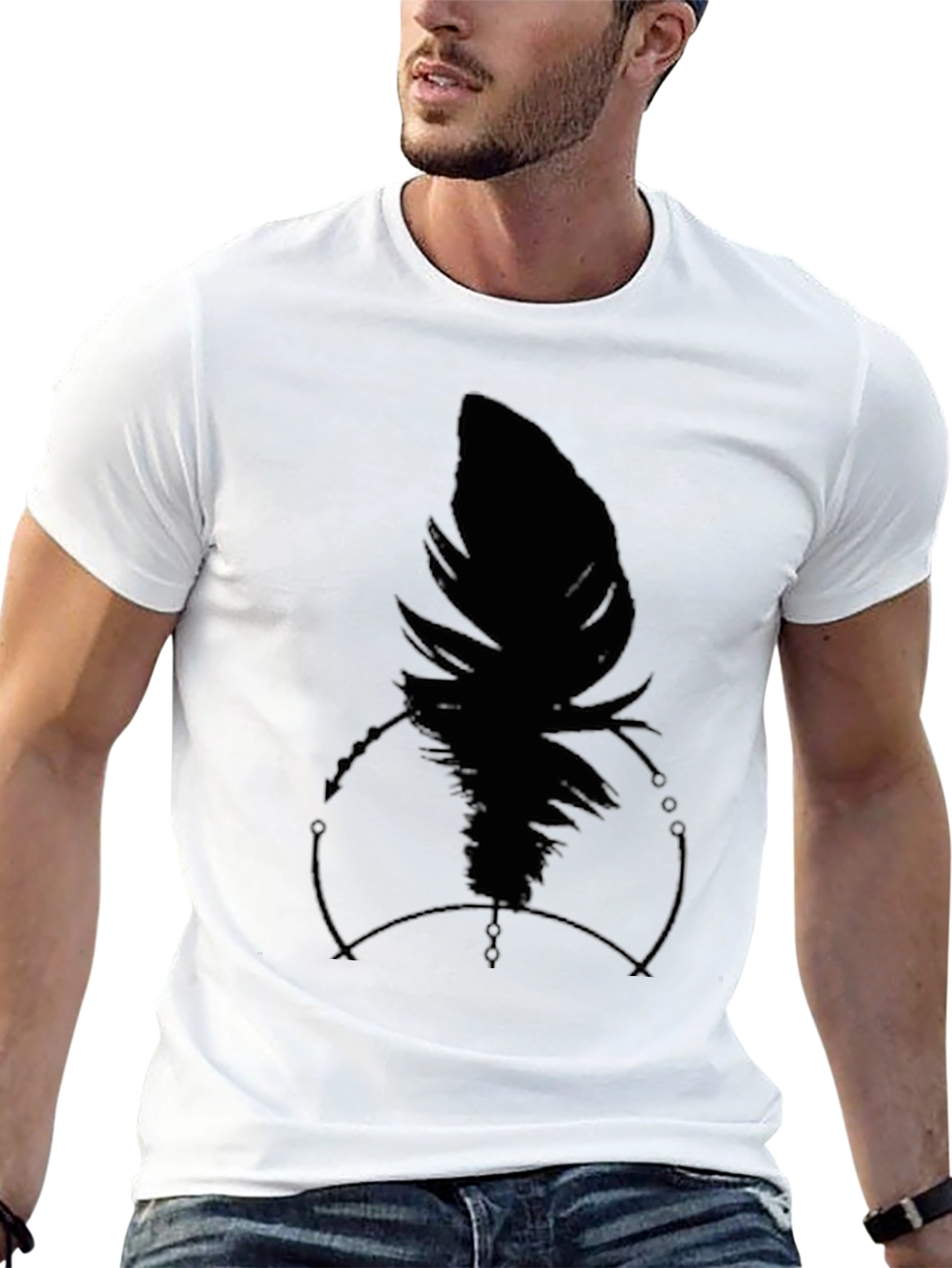 Raven Feather Graphic Black T-Shirt