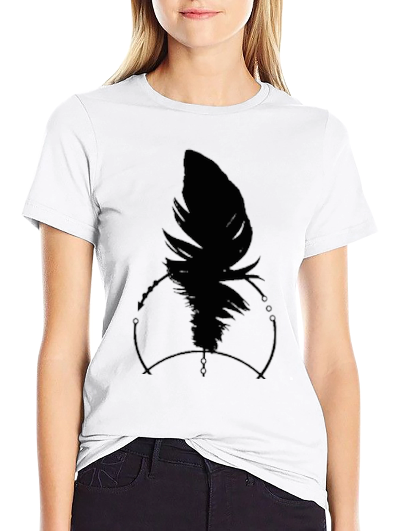 Raven Feather Graphic Black T-Shirt