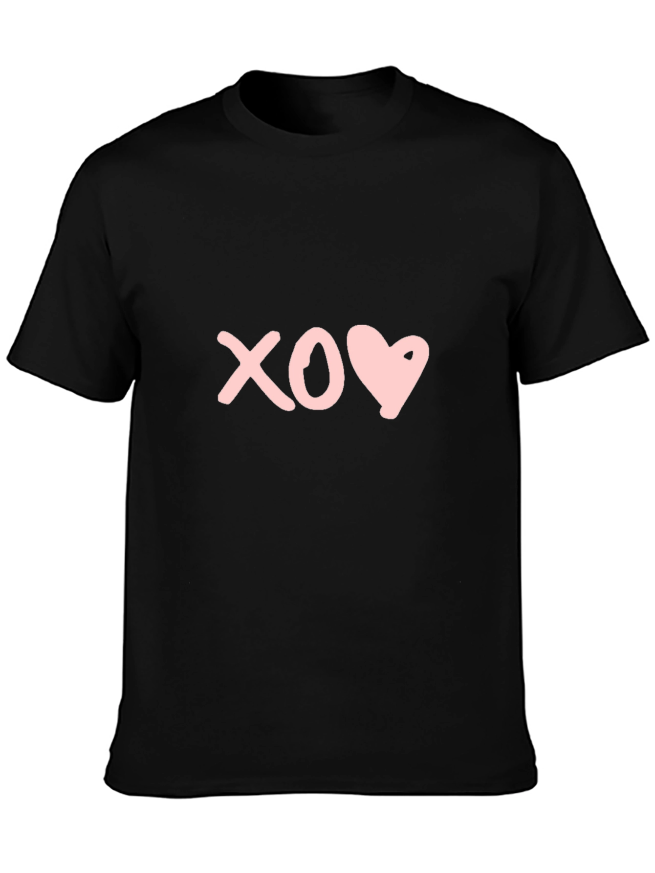 XO Heart Graphic Tee - Black Crew Neck T-Shirt