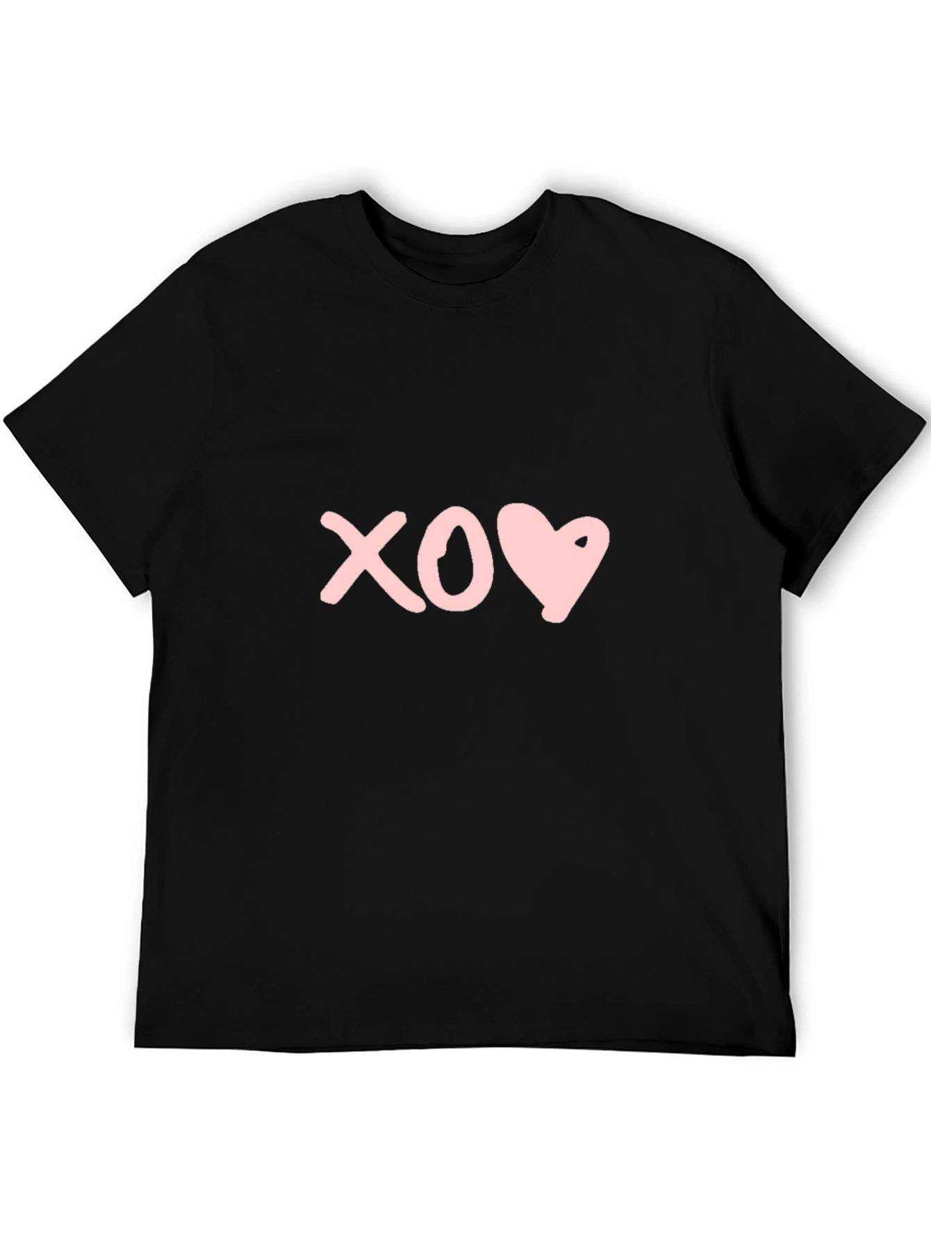 XO Heart Graphic Tee - Black Crew Neck T-Shirt