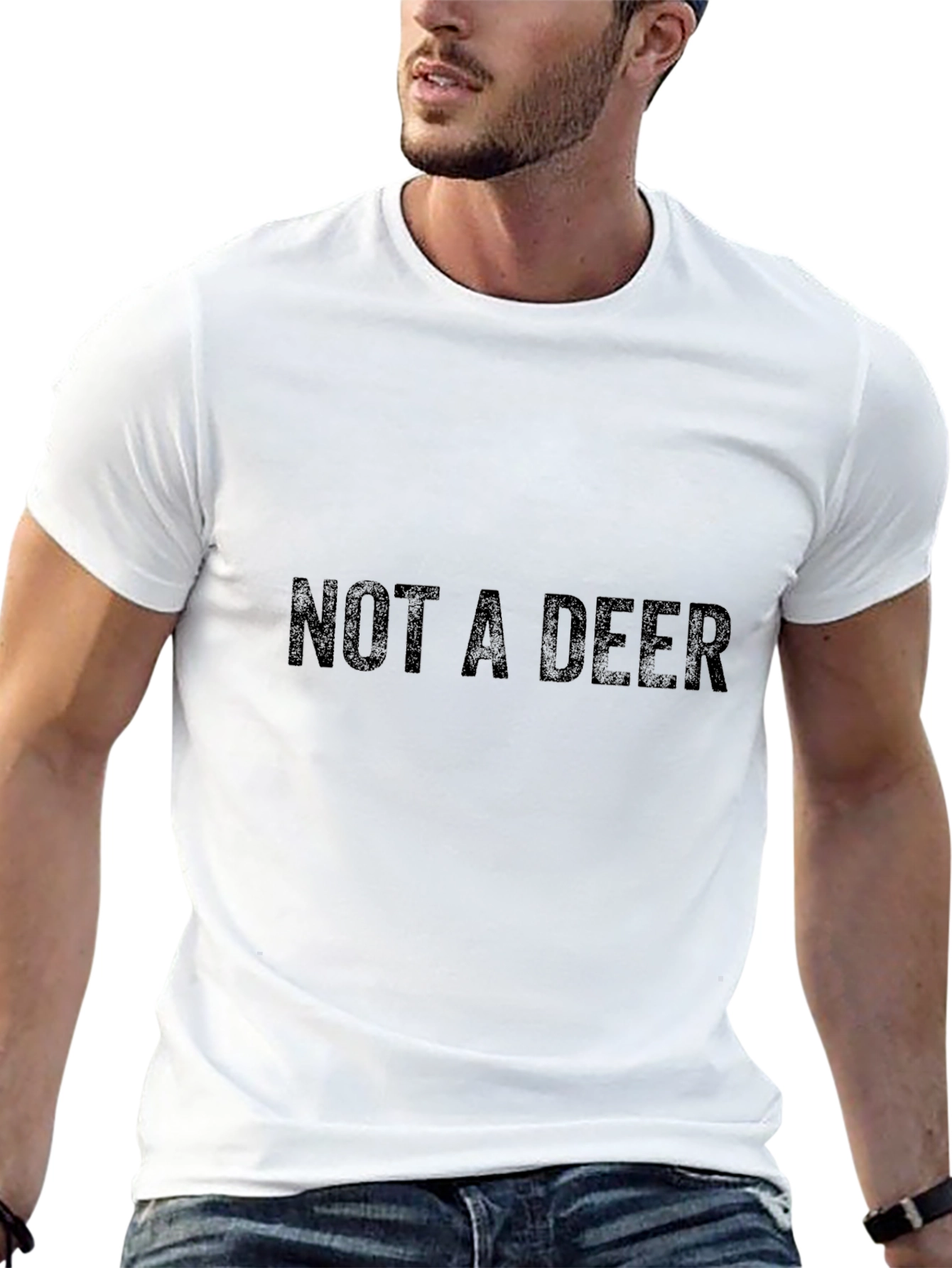 NOT A DEER Graphic T-Shirt - Black Cotton Tee