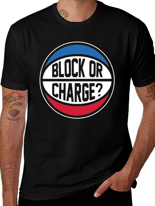 Block or Charge? Basketball T-Shirt