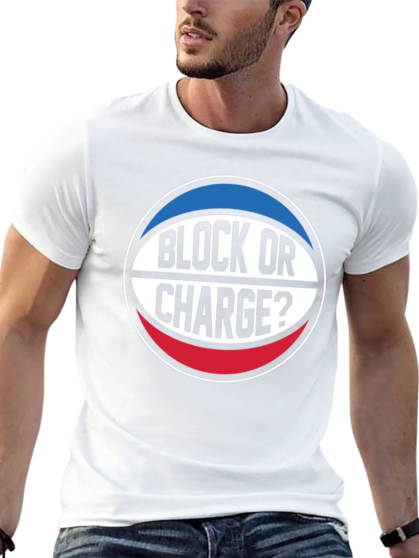 Block or Charge? Basketball T-Shirt