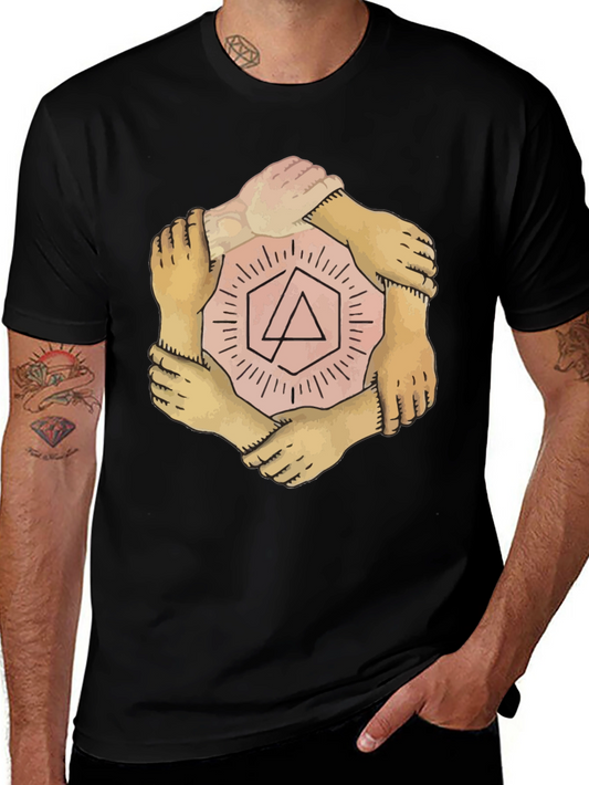 Unity Hands Graphic T-Shirt - Stylish Crew Neck Tee