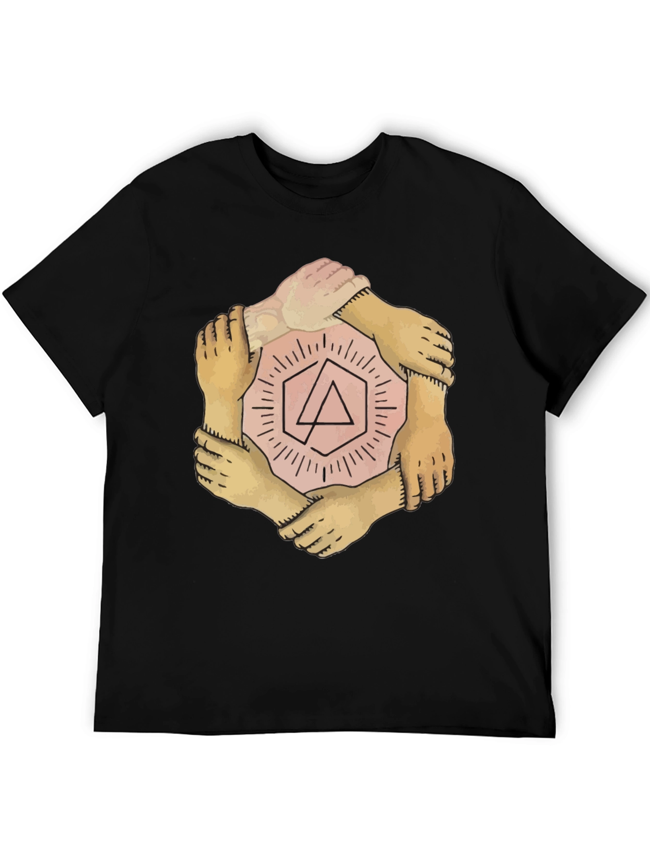 Unity Hands Graphic T-Shirt - Stylish Crew Neck Tee