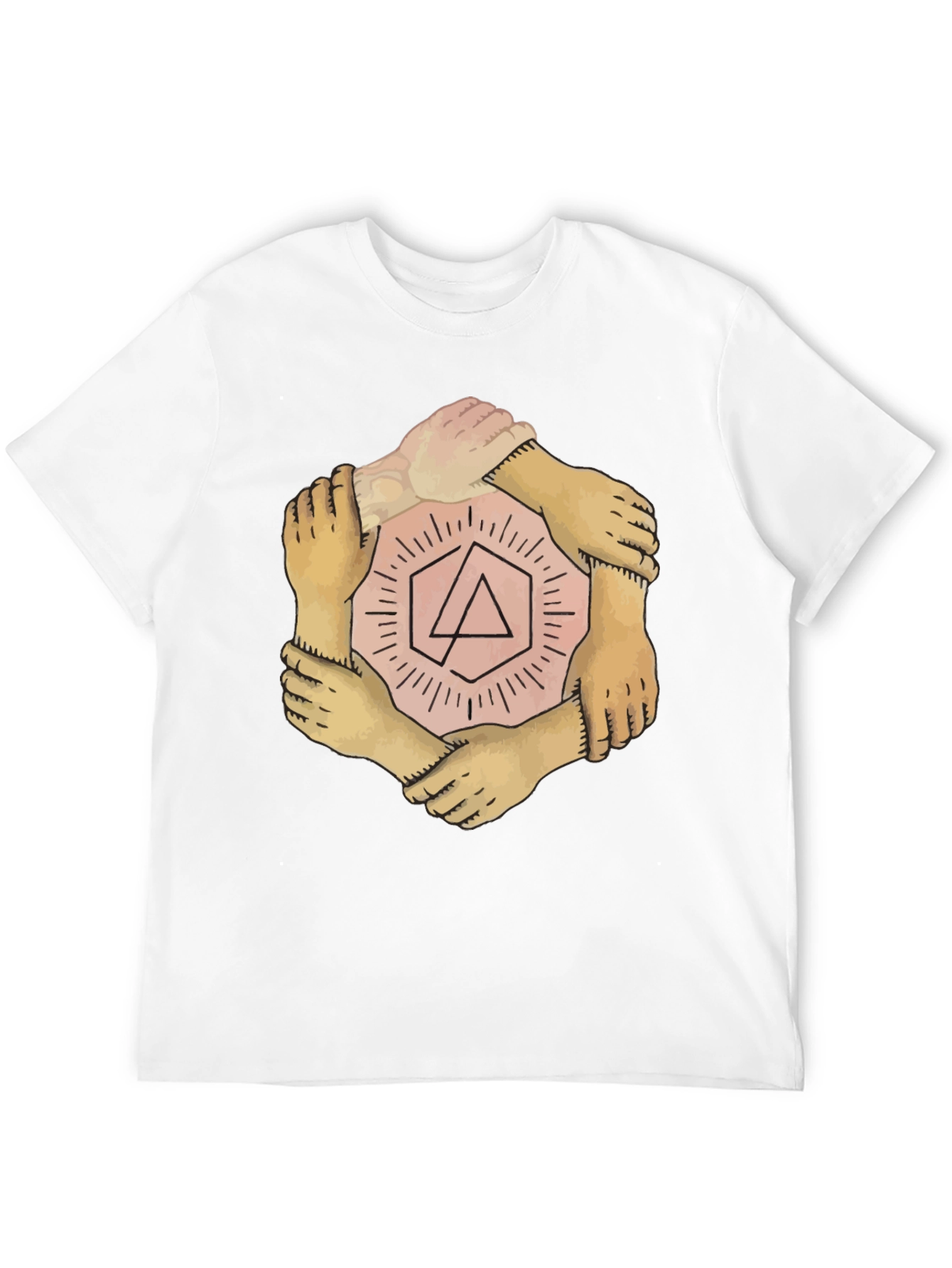 Unity Hands Graphic T-Shirt - Stylish Crew Neck Tee