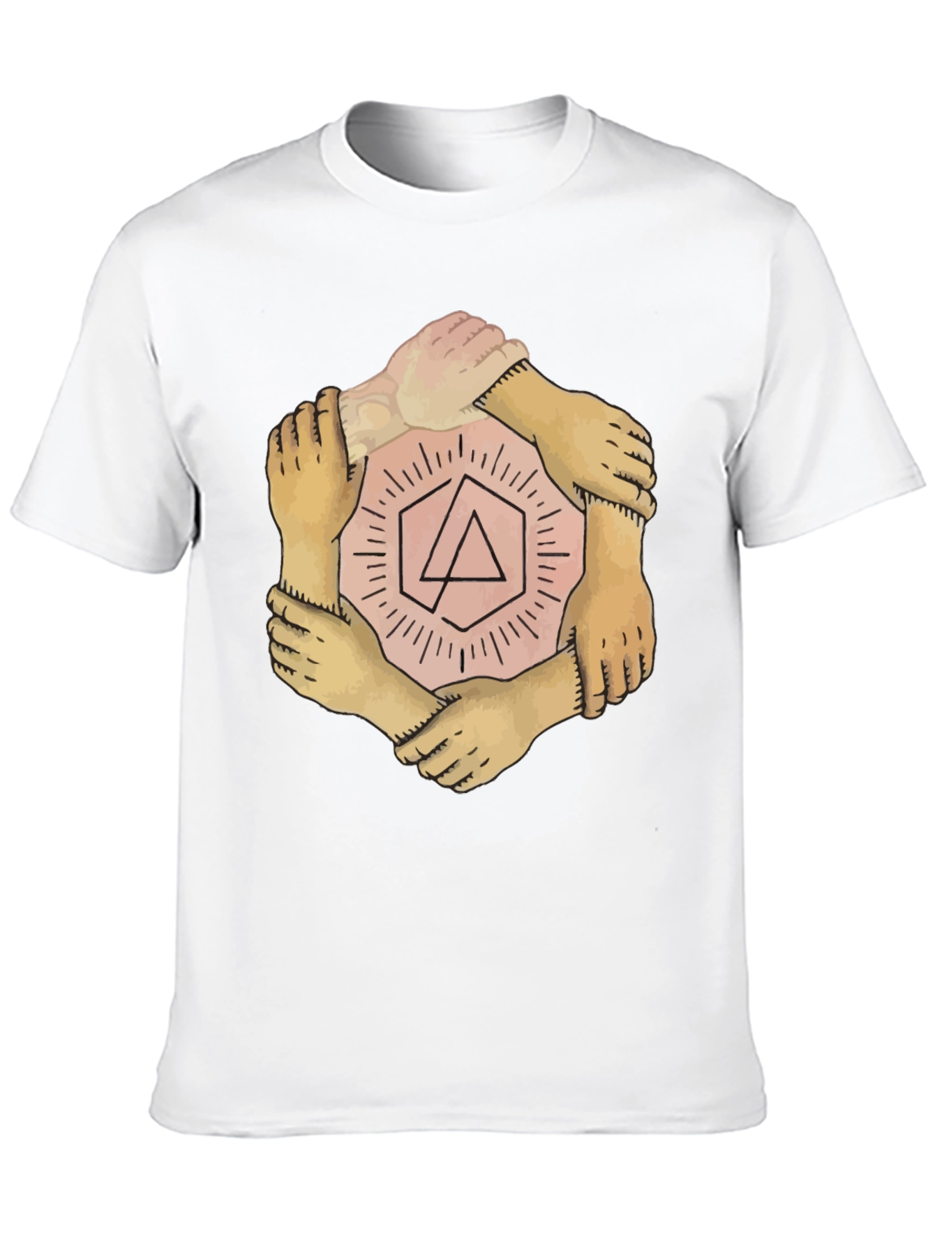 Unity Hands Graphic T-Shirt - Stylish Crew Neck Tee