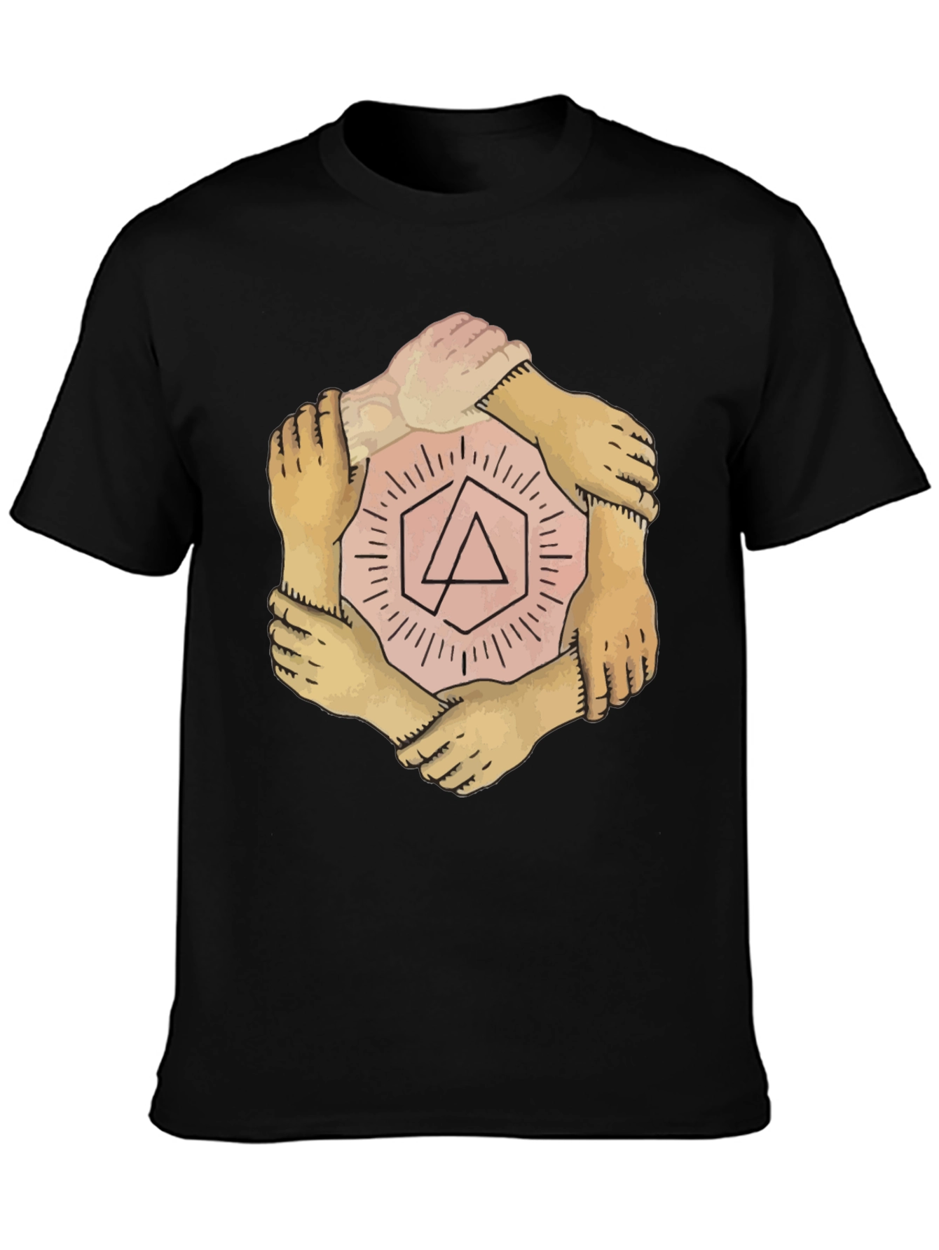 Unity Hands Graphic T-Shirt - Stylish Crew Neck Tee