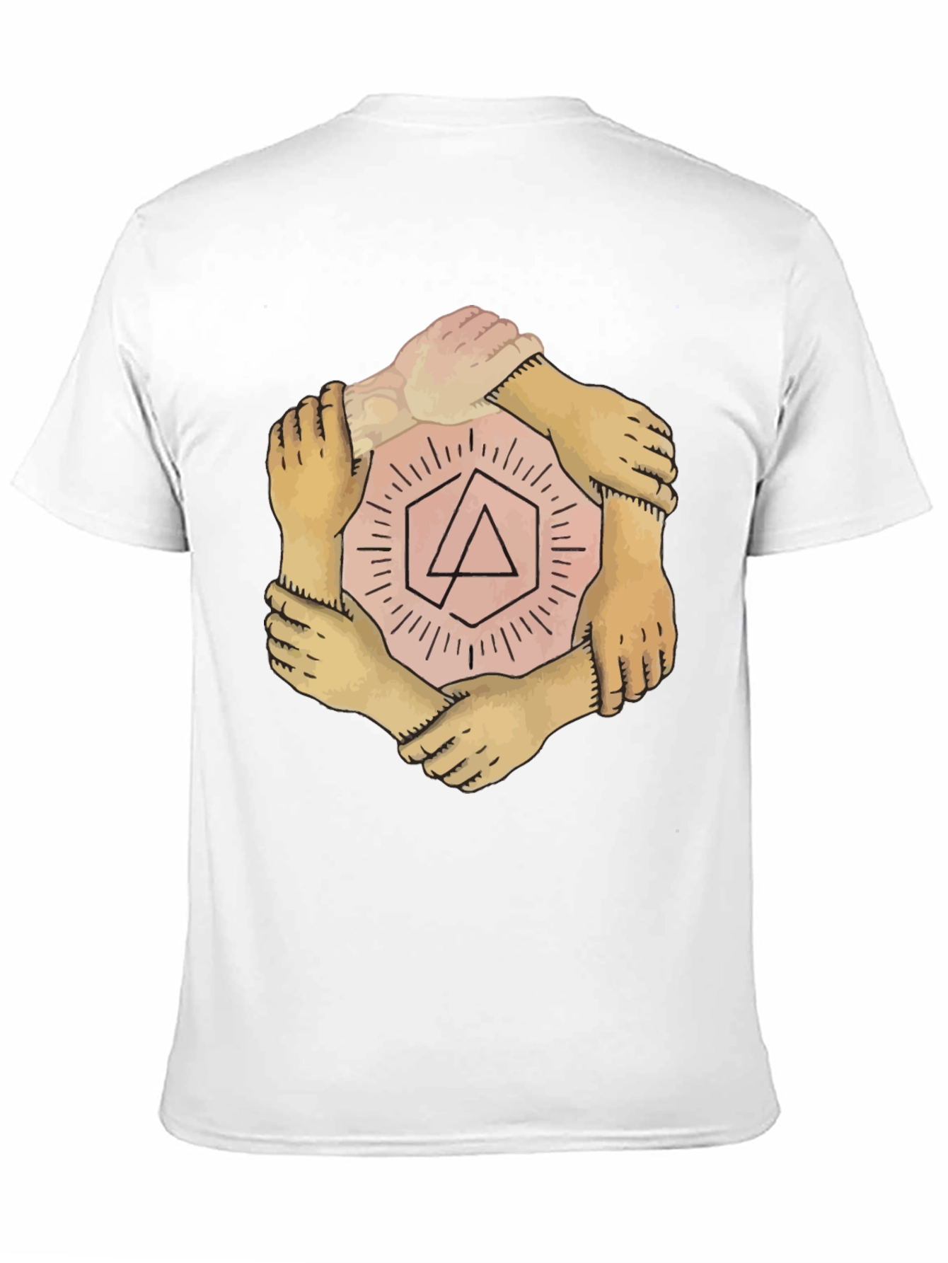 Unity Hands Graphic T-Shirt - Stylish Crew Neck Tee