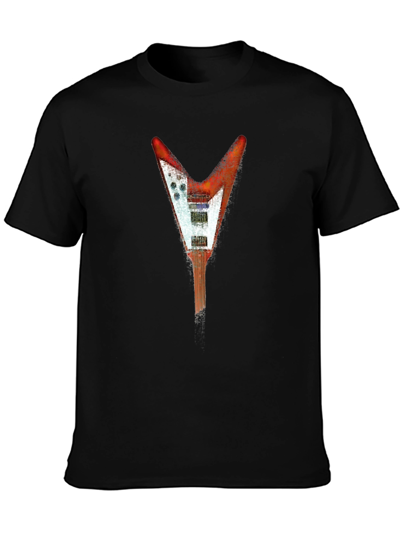 Flying V Guitar Graphic Tee - Rock Style