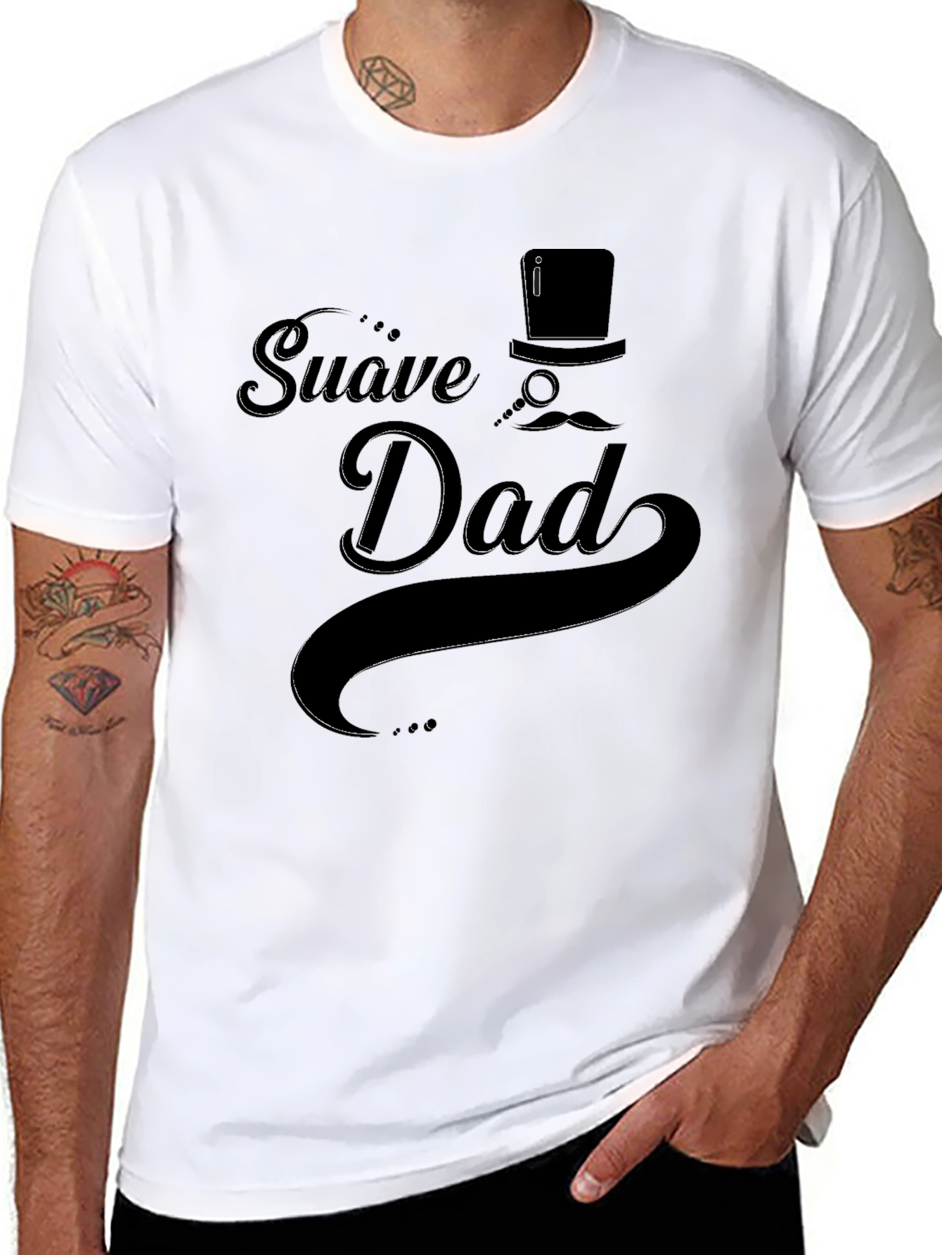 Suave Dad Black Graphic Tee