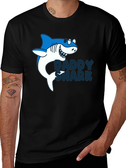 Daddy Shark Graphic Tee - Mens Black T-Shirt