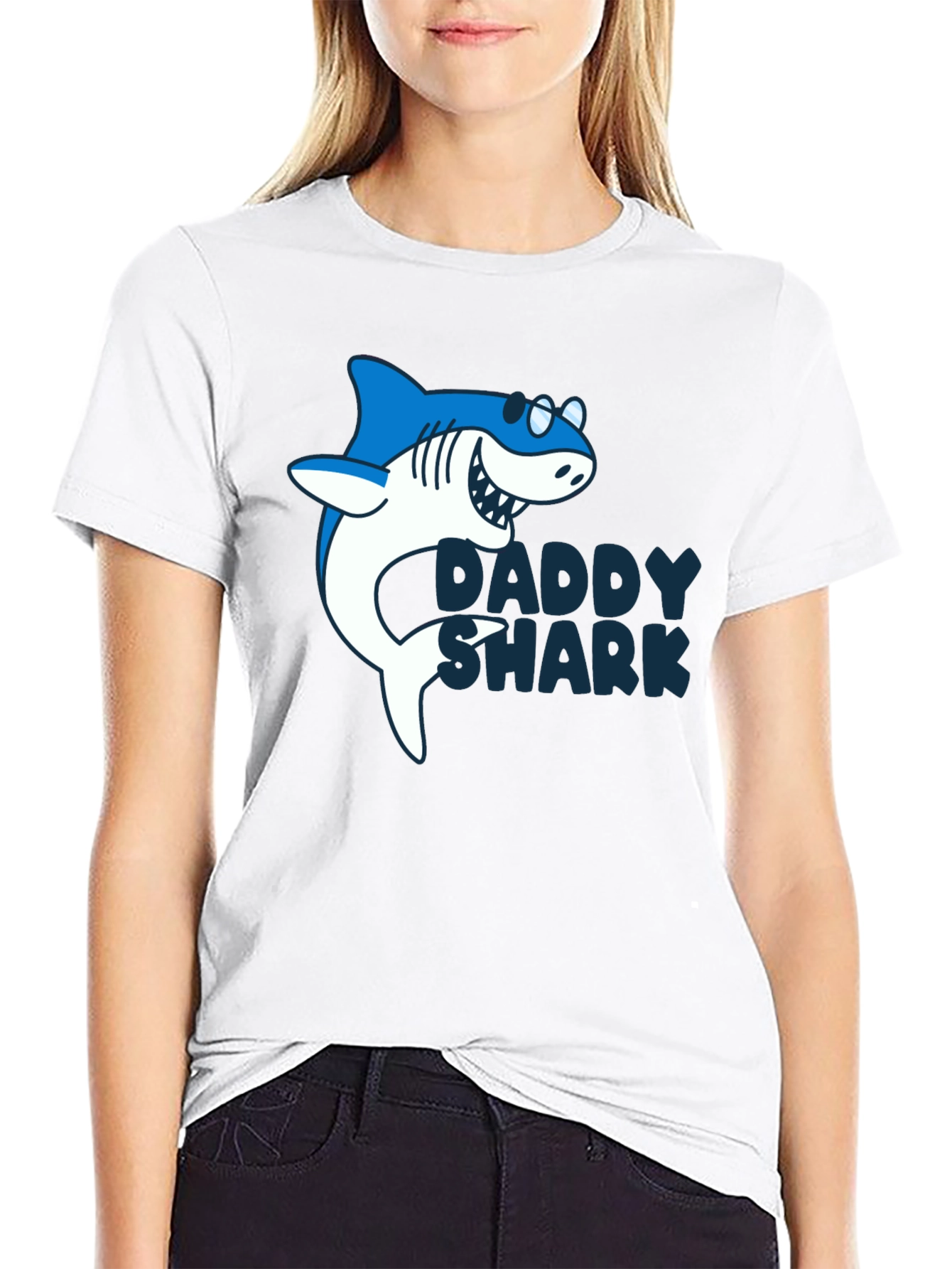 Daddy Shark Graphic Tee - Mens Black T-Shirt
