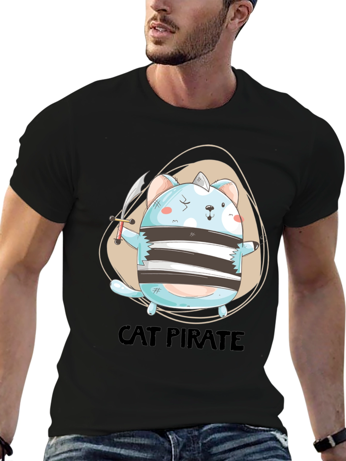 Cat Pirate Graphic Tee