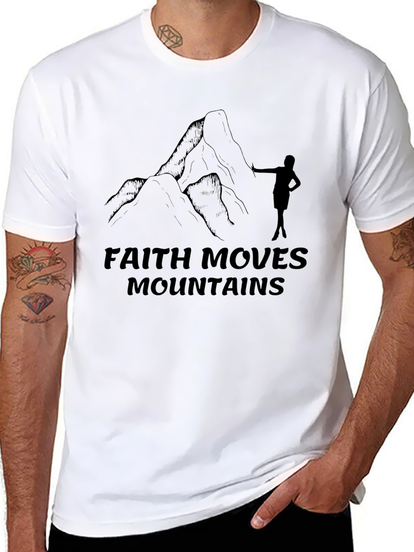 Faith Moves Mountains Graphic Tee - Black