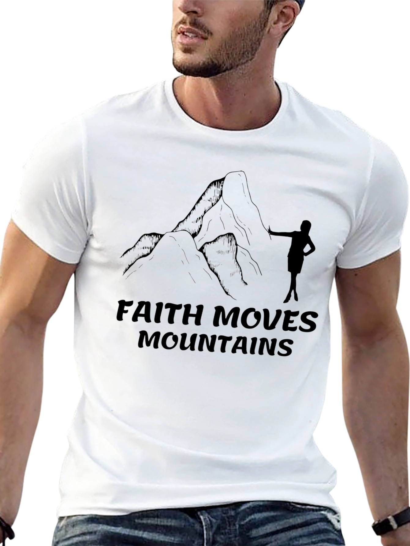 Faith Moves Mountains Graphic Tee - Black