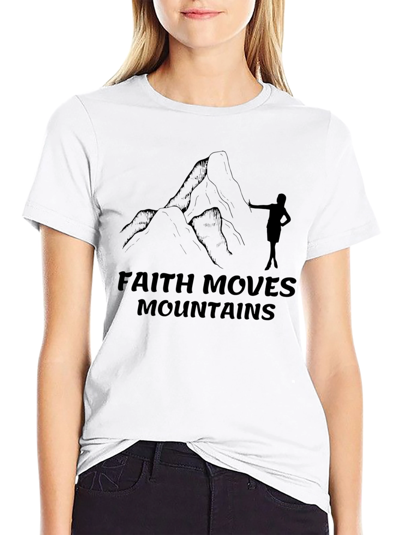 Faith Moves Mountains Graphic Tee - Black
