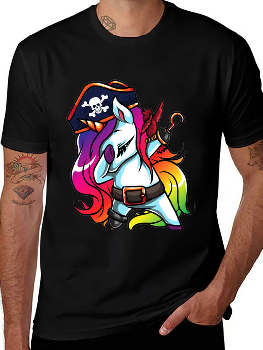 Pirate Unicorn Black T-Shirt