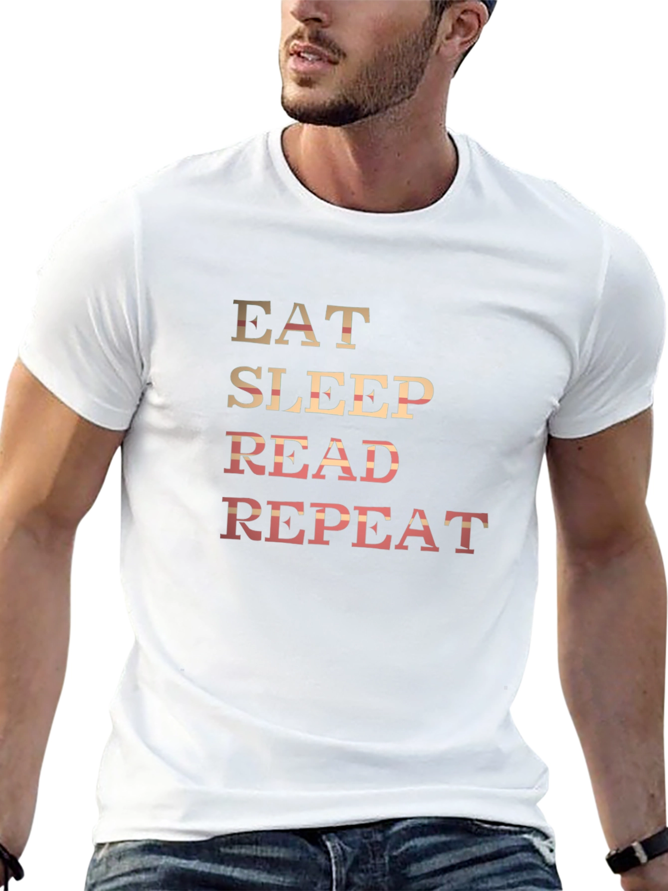 Eat Sleep Read Repeat Graphic Tee - Black