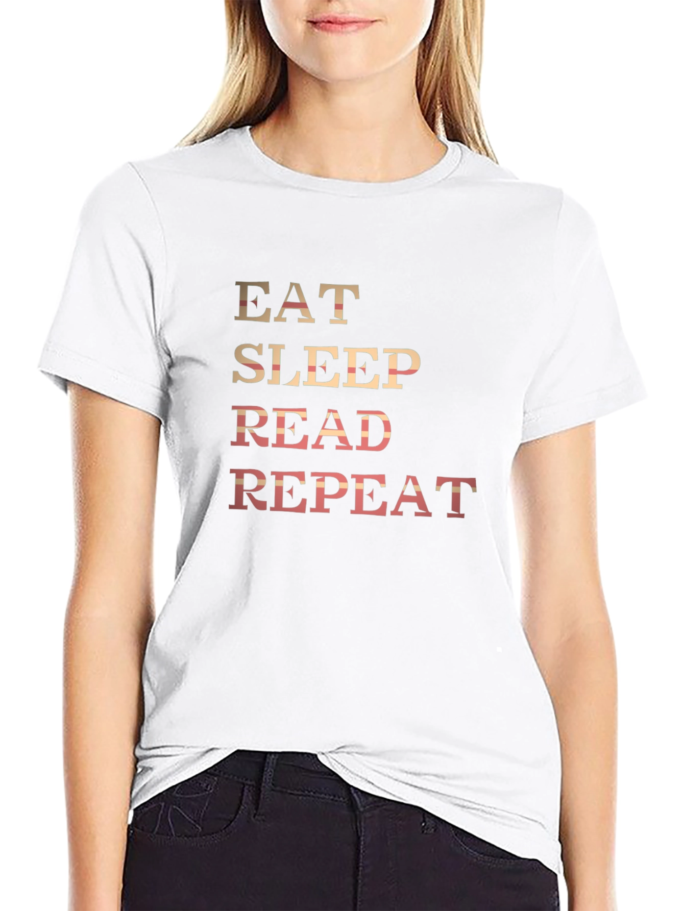 Eat Sleep Read Repeat Graphic Tee - Black