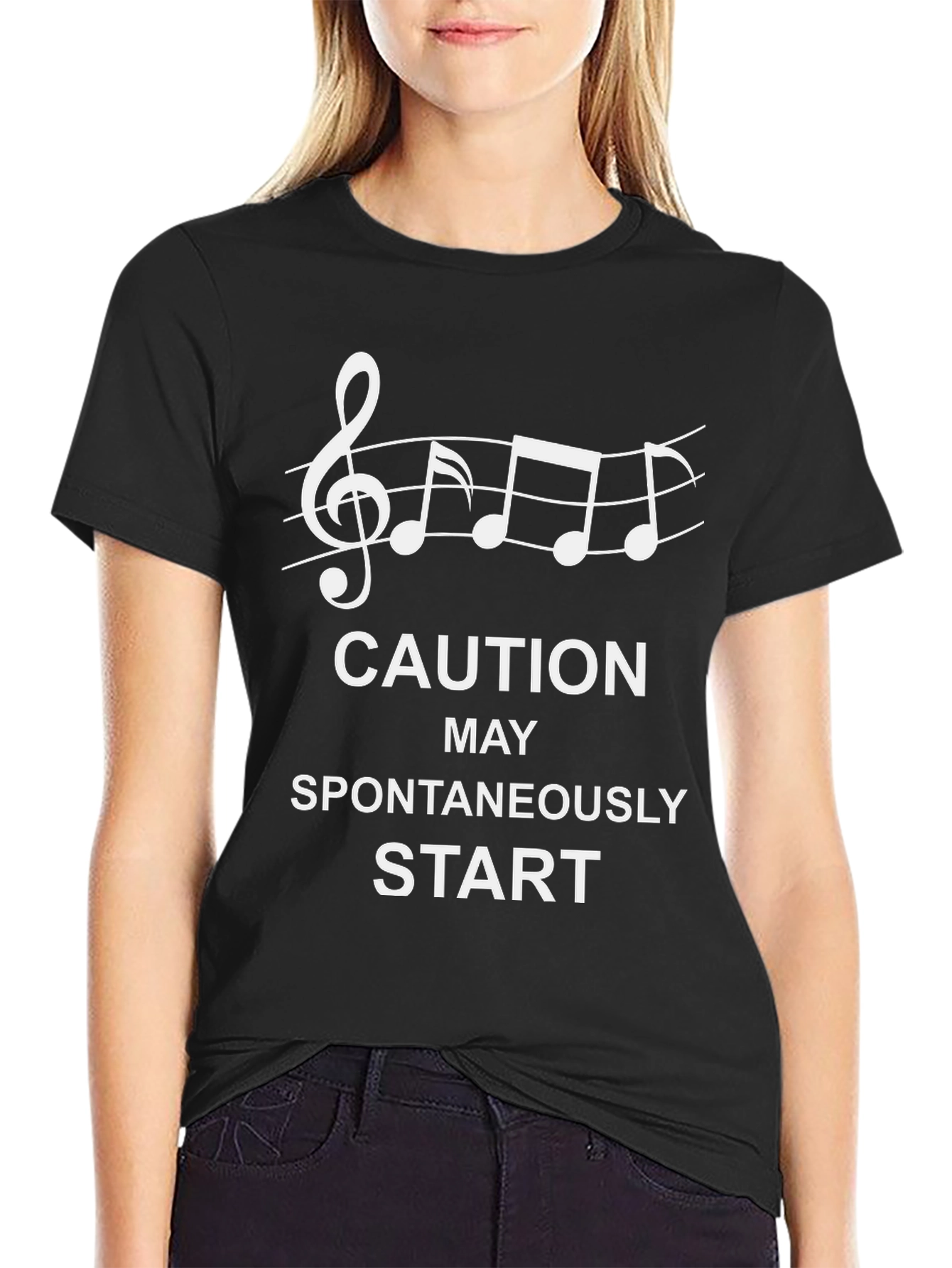 Caution May Spontaneously Start Music T-Shirt