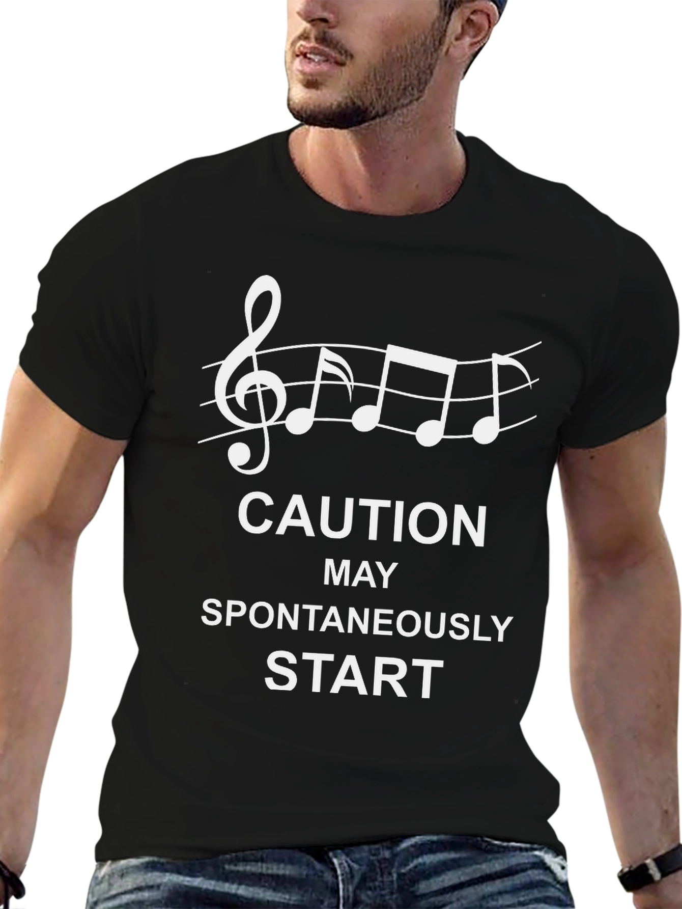 Caution May Spontaneously Start Music T-Shirt