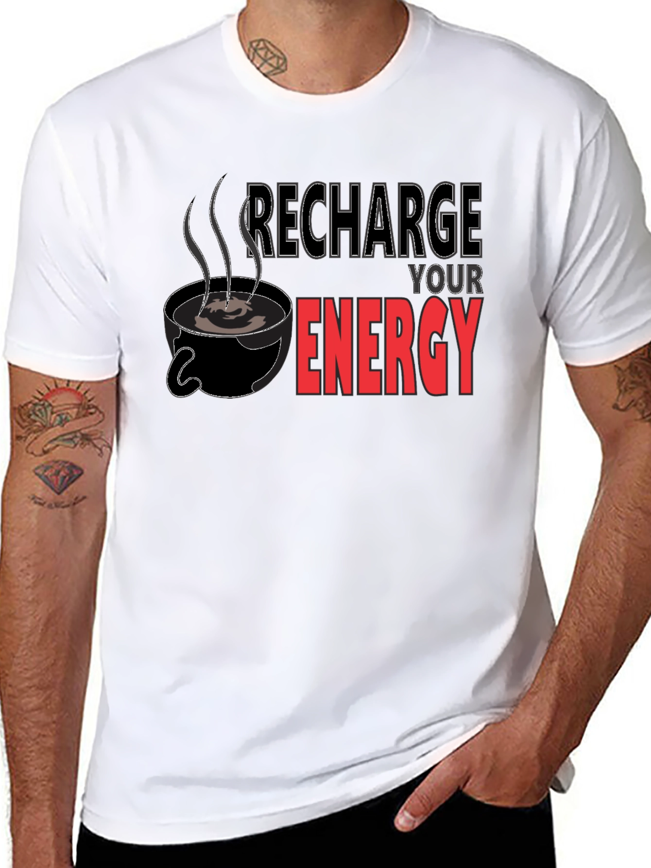 Recharge Your Energy Black T-Shirt