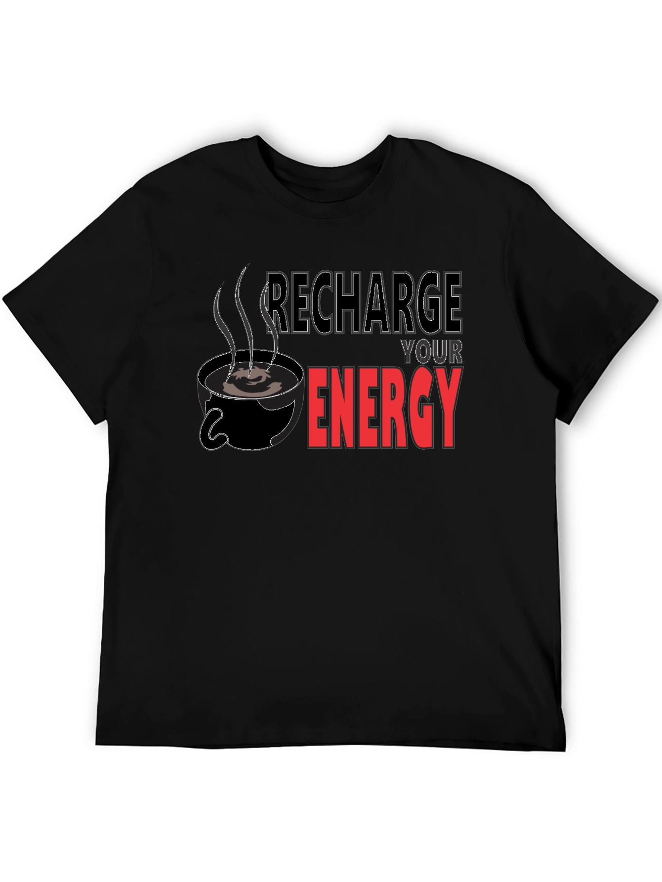 Recharge Your Energy Black T-Shirt