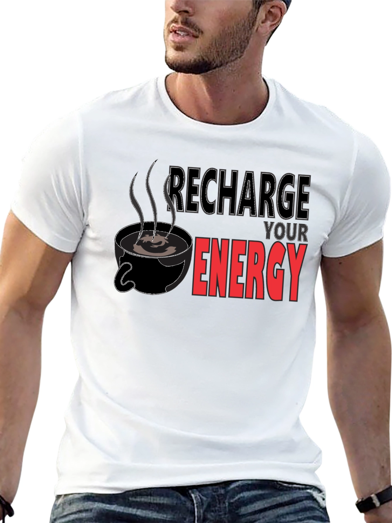 Recharge Your Energy Black T-Shirt