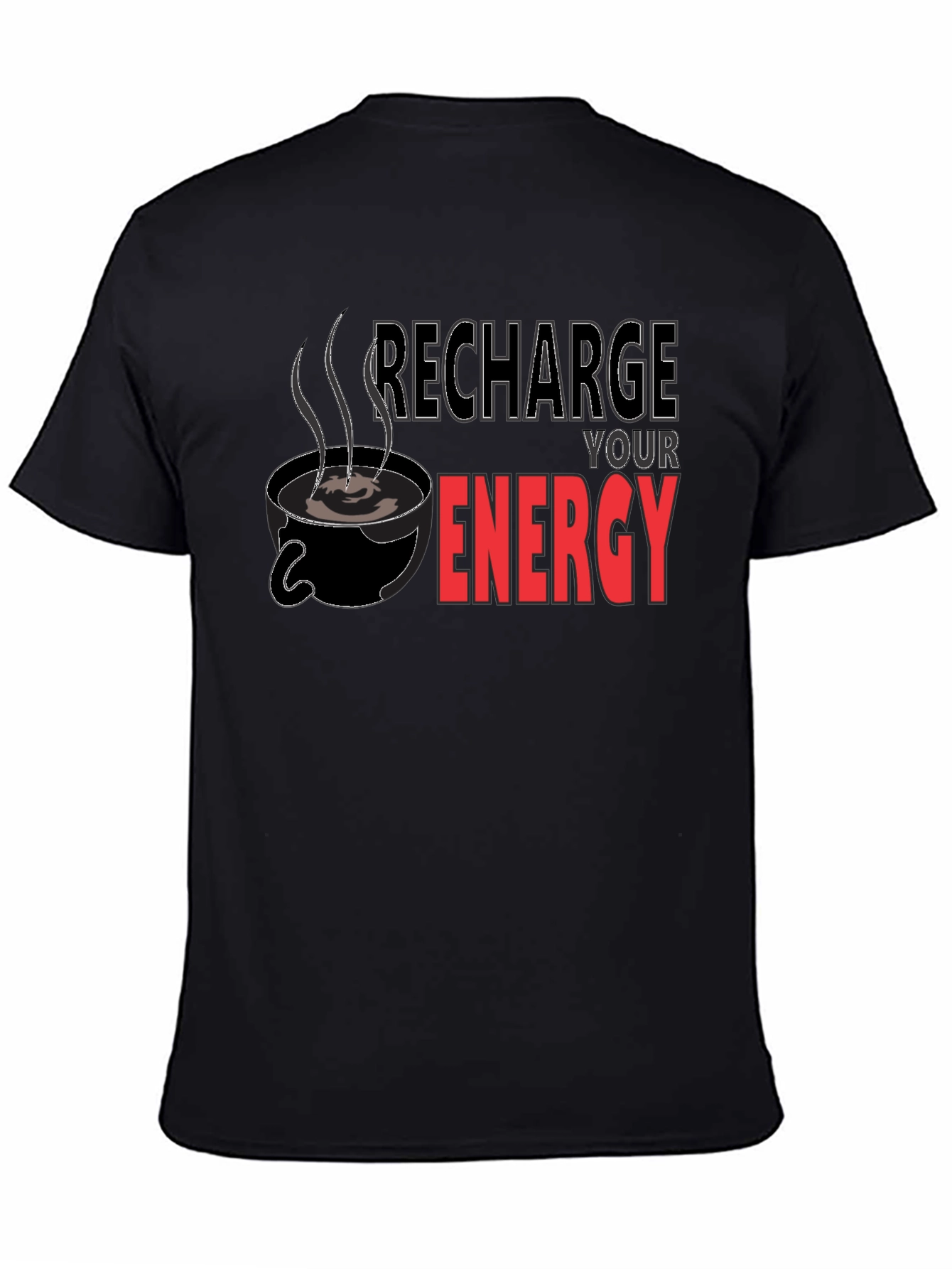 Recharge Your Energy Black T-Shirt