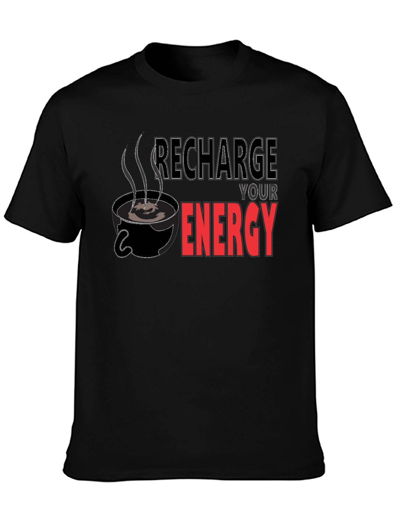 Recharge Your Energy Black T-Shirt
