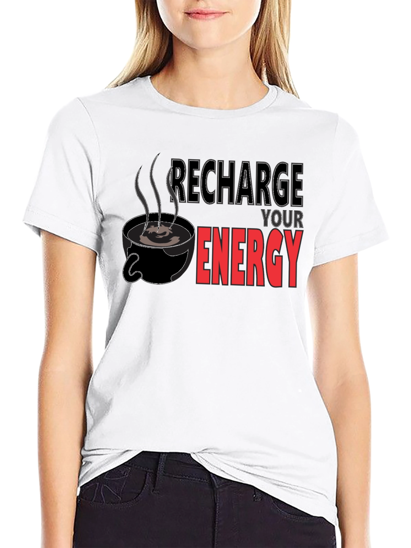 Recharge Your Energy Black T-Shirt