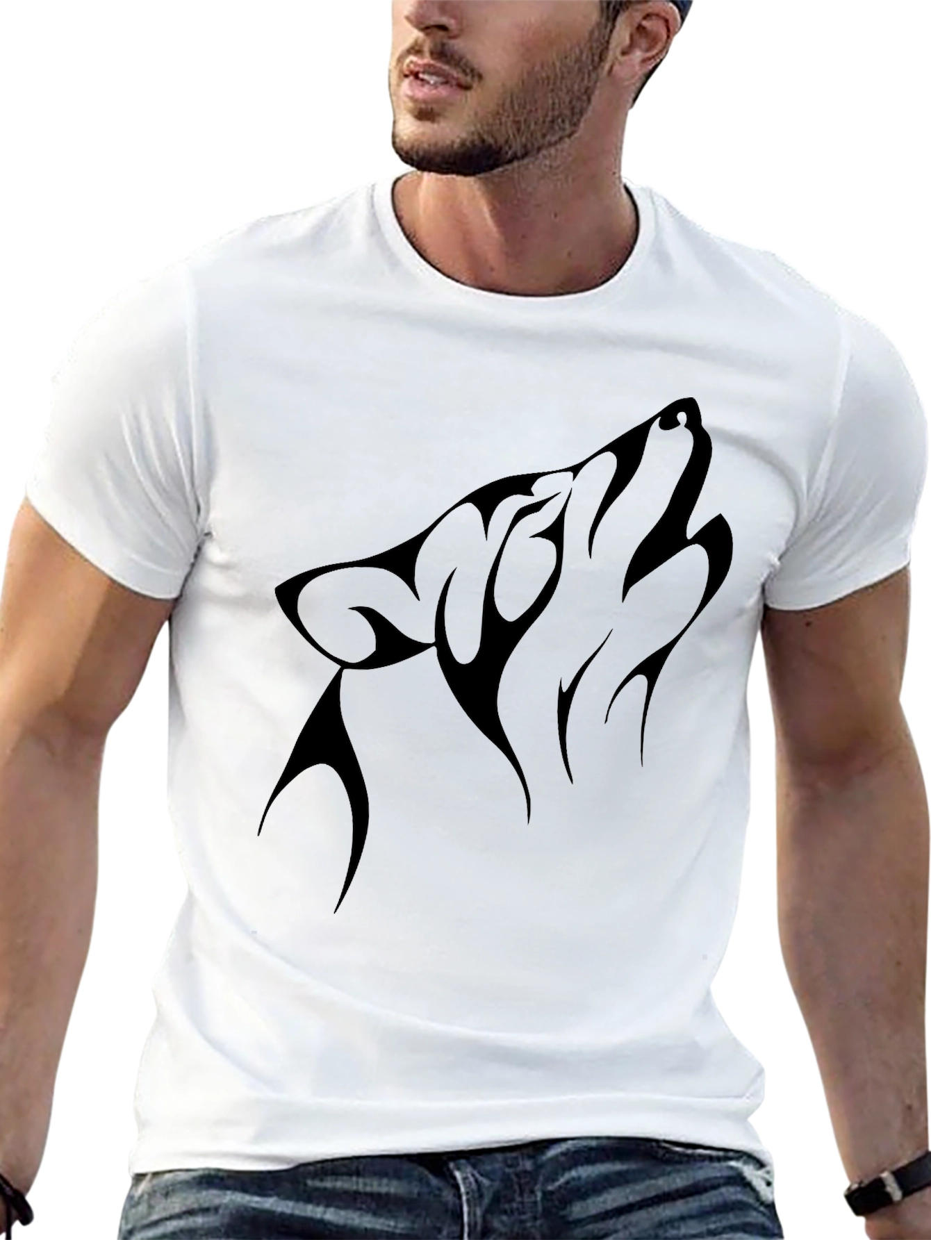 Black Wolf Howl Graphic Tee