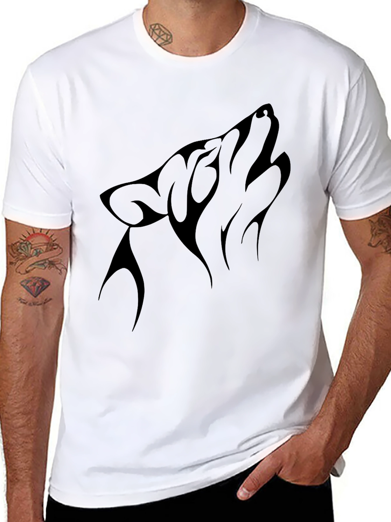 Black Wolf Howl Graphic Tee