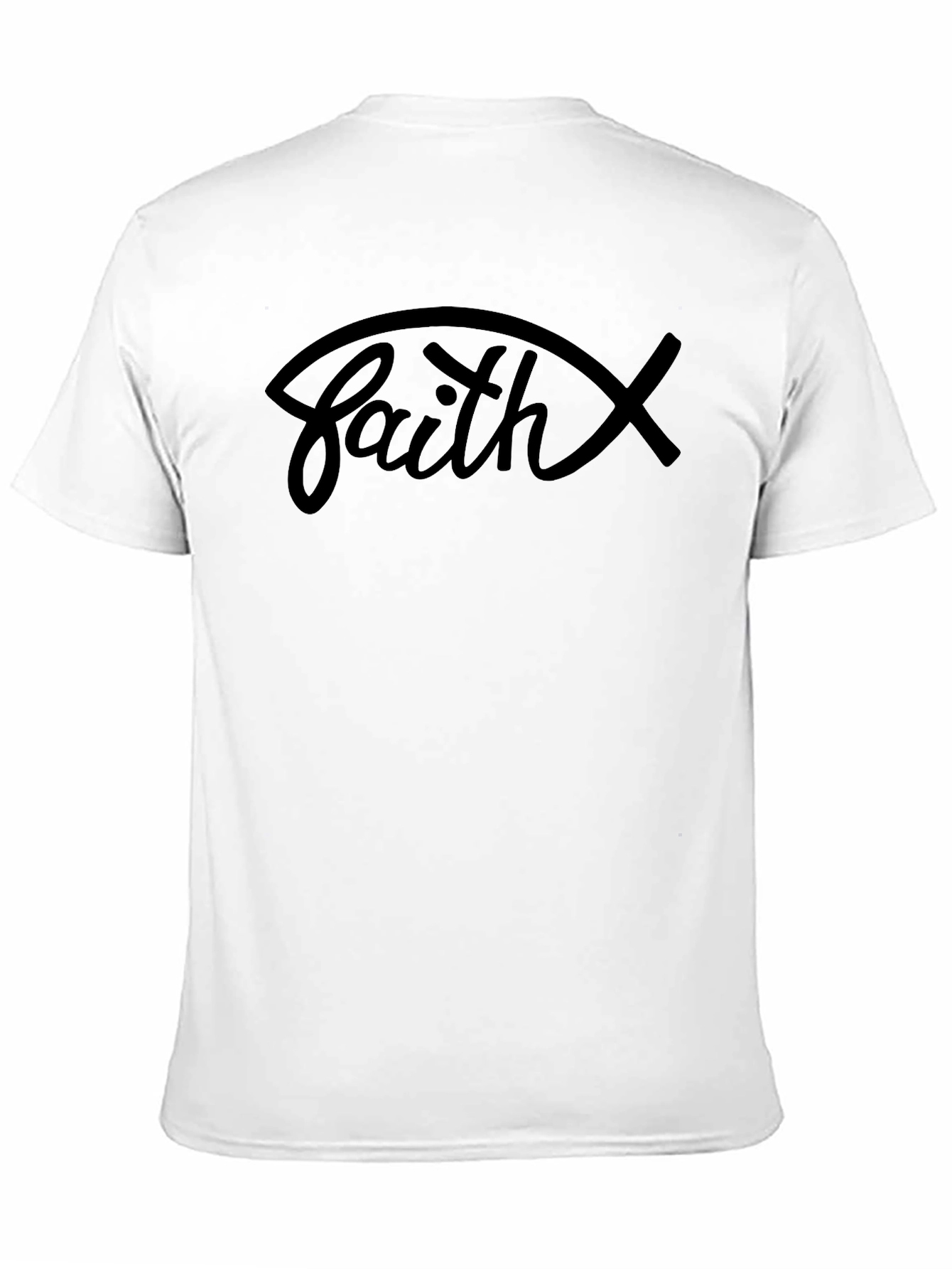 Faith Graphic Tee - Christian Fish Symbol Shirt