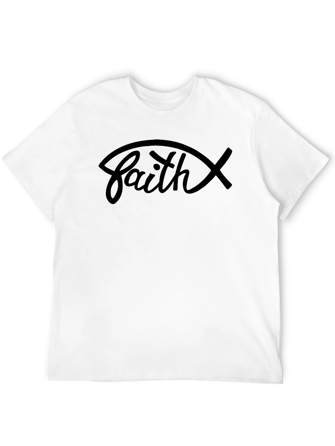 Faith Graphic Tee - Christian Fish Symbol Shirt