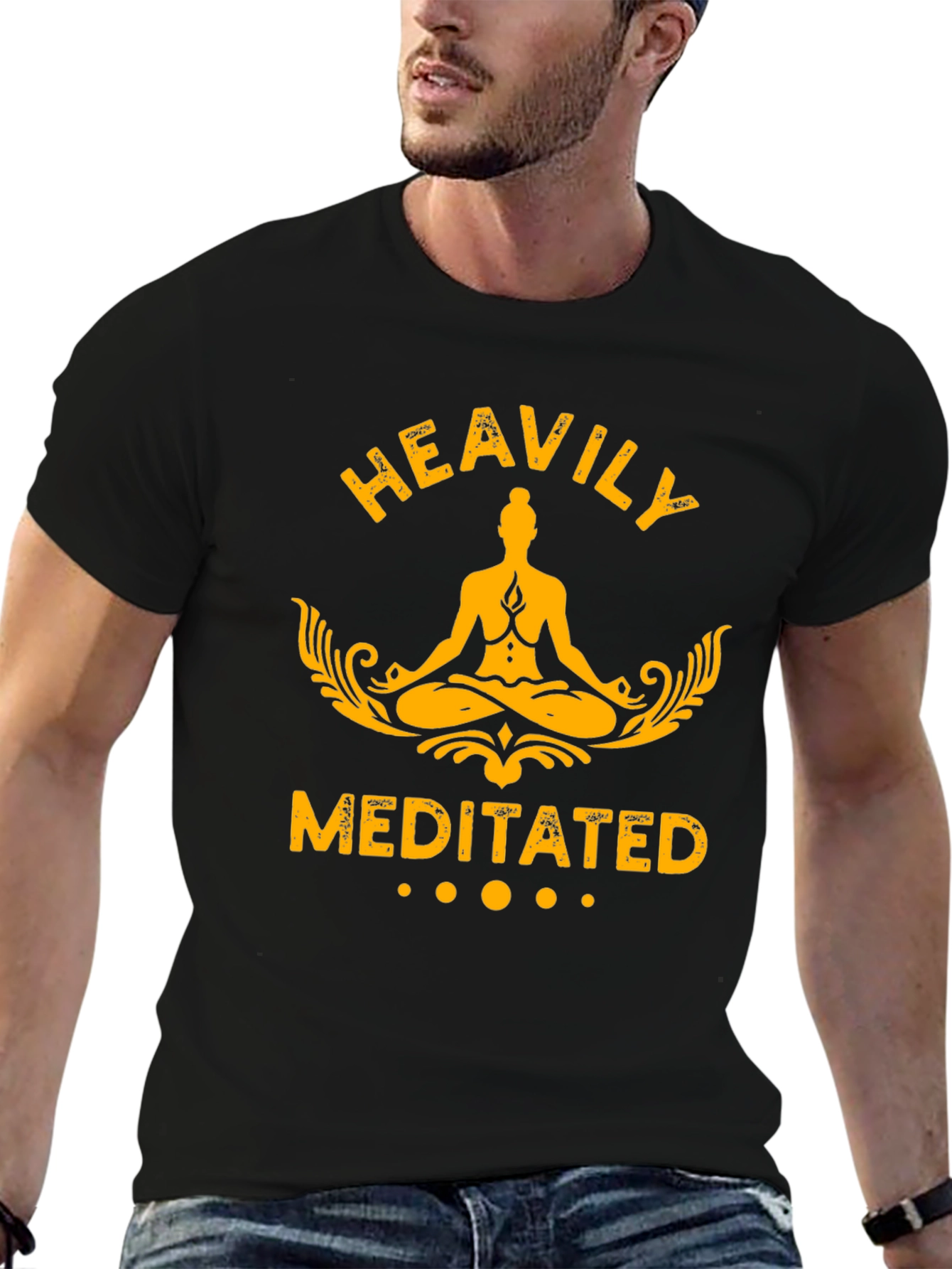 Heavily Meditated Graphic T-Shirt - Black