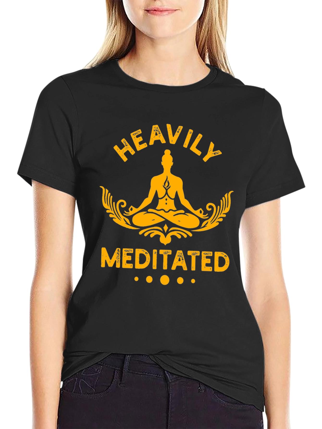 Heavily Meditated Graphic T-Shirt - Black