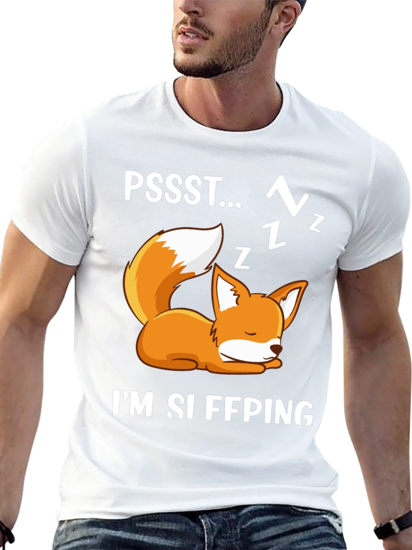 Cute Fox Sleeping Graphic T-Shirt