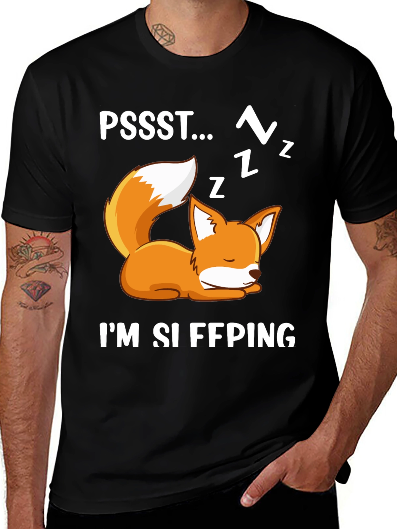 Cute Fox Sleeping Graphic T-Shirt