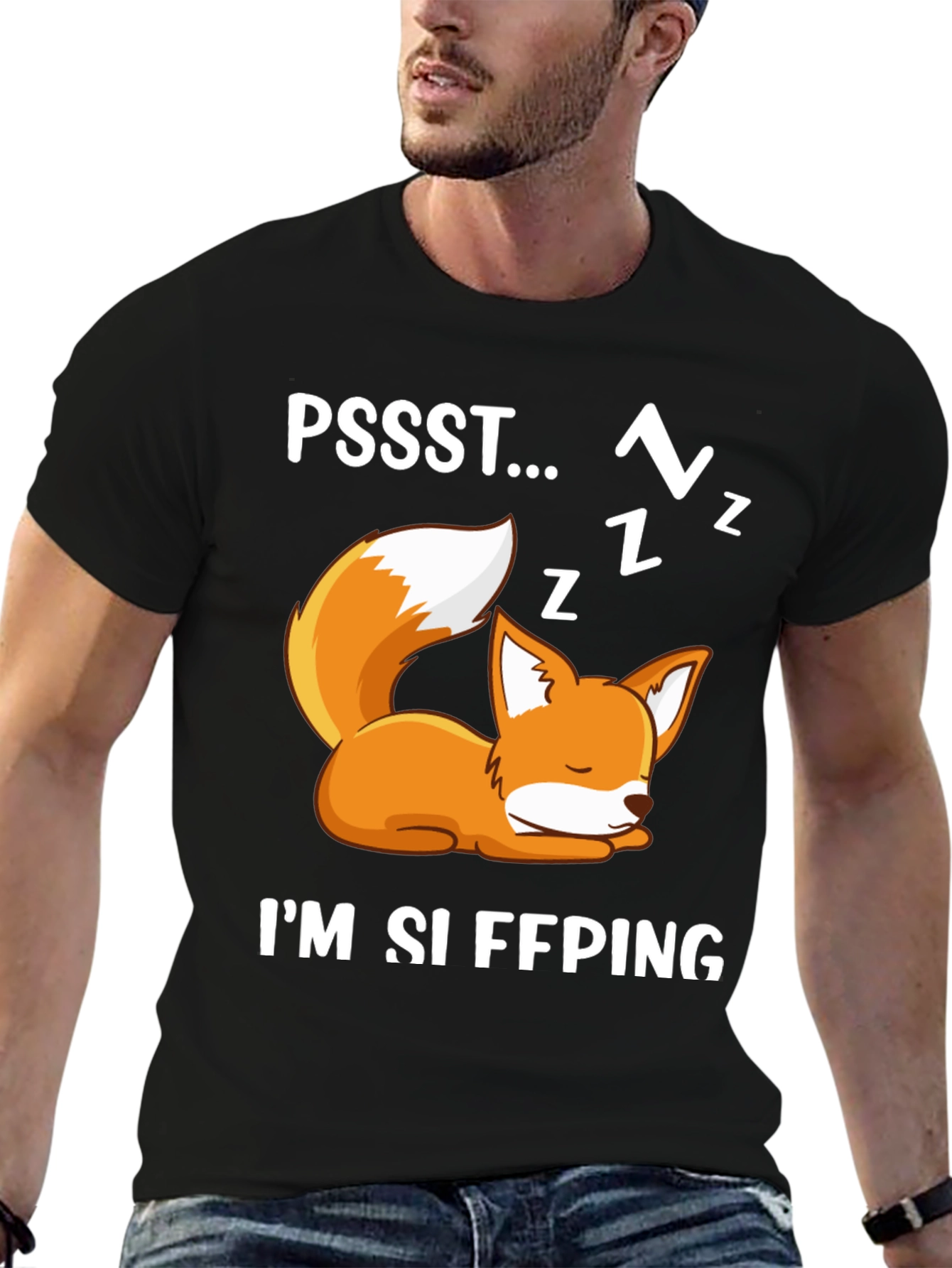 Cute Fox Sleeping Graphic T-Shirt