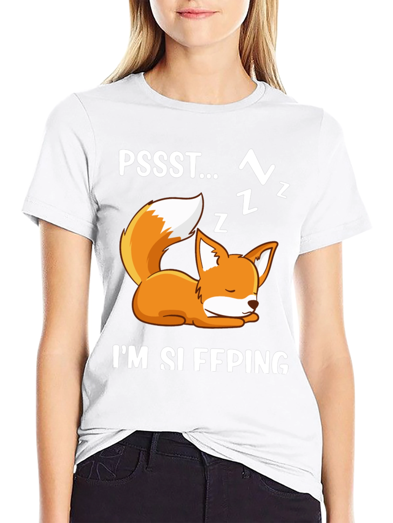 Cute Fox Sleeping Graphic T-Shirt