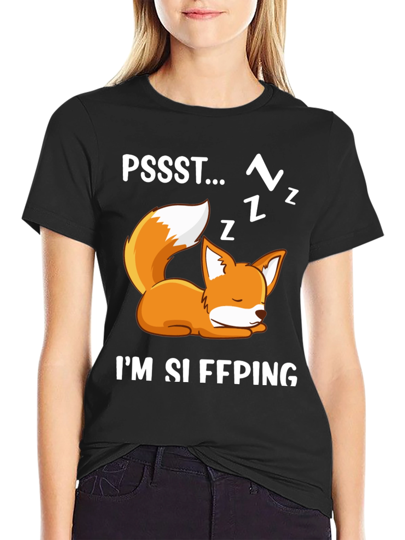 Cute Fox Sleeping Graphic T-Shirt